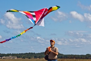 Man Flying Kite at Fresh Kills Park